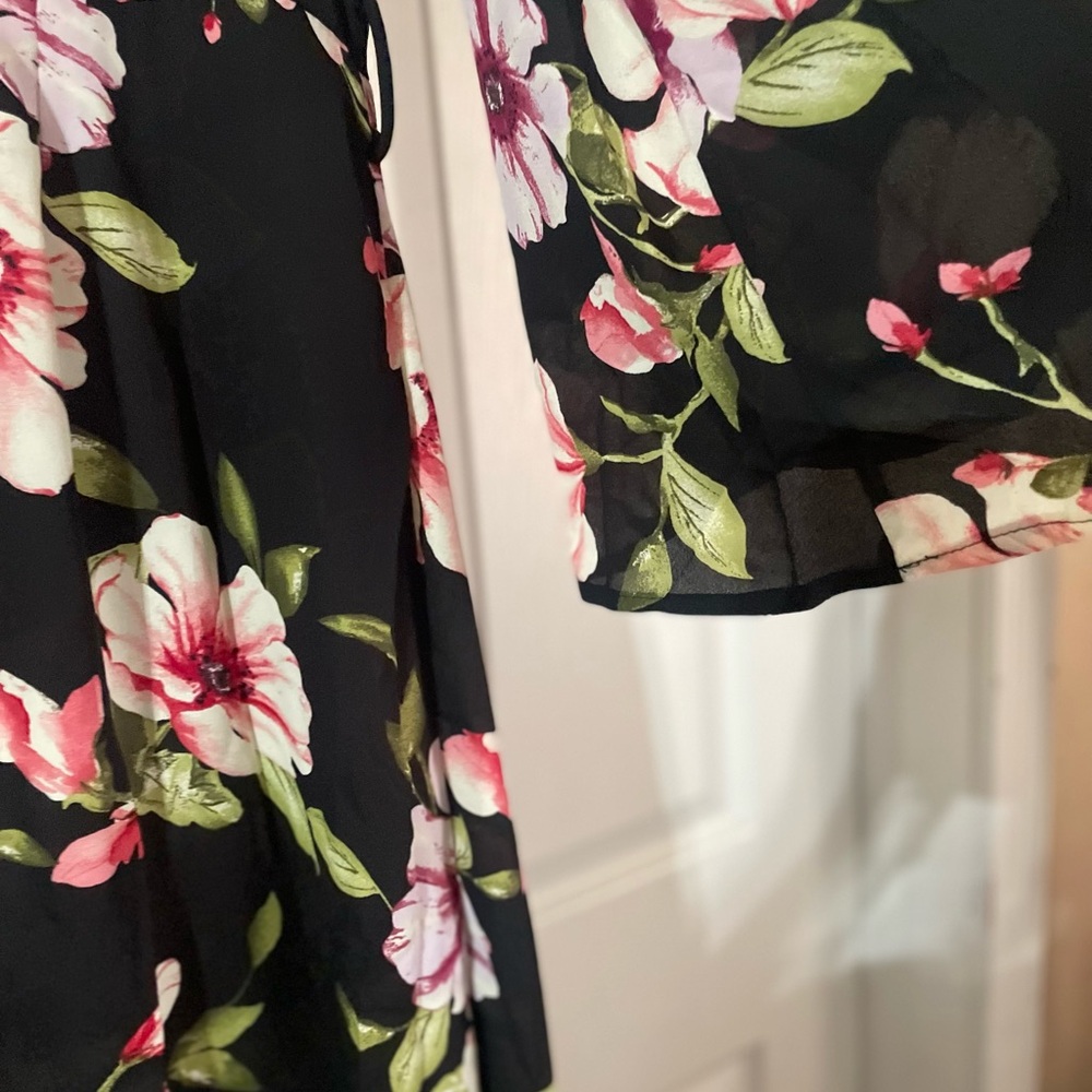 NWT Iris Floral Black and Pink ROMPER dress fits XL / 0X 🌸🌺🌹SPRING READY BG 03 - Picture 8 of 9